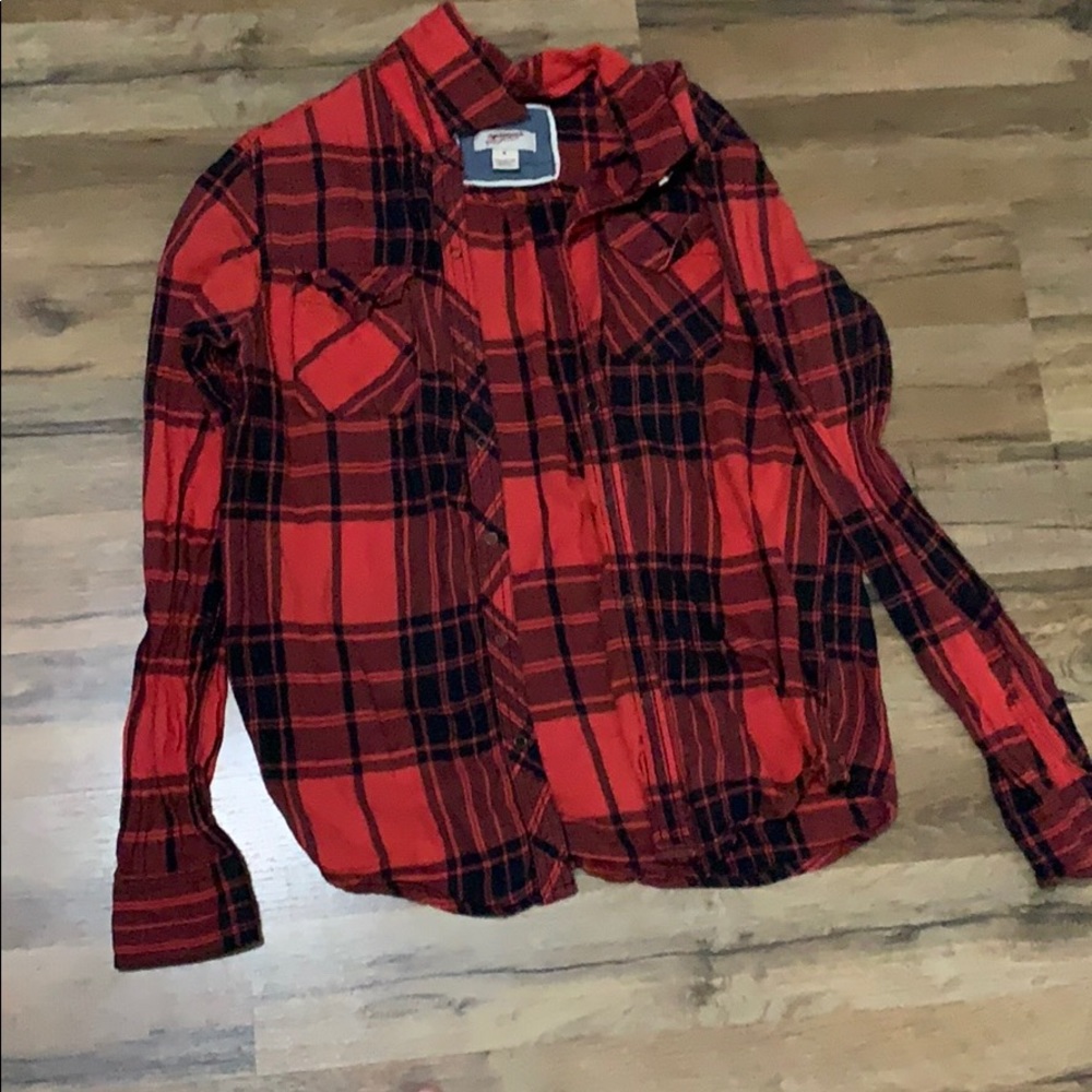Read and black flannel
